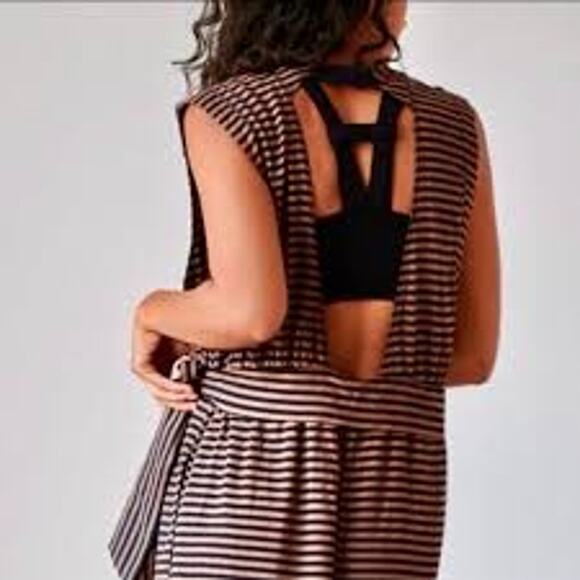 Free People Movement Find The Chi Striped Onesie Jumpsuit Women's Size Medium - Picture 2 of 11